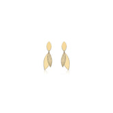 Leaf Shaped Drop Earrings in Gold - Dracakis Jewellers